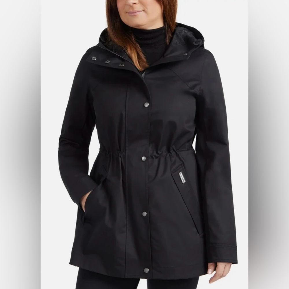 Hunter Water Resistant Cotton Smock Jacket Black Small NWT Hooded Utility Coat